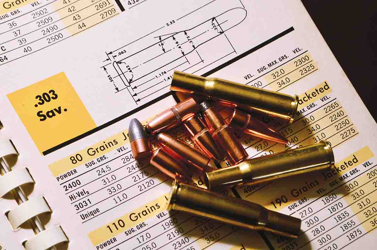 Jacketed bullet loading data for the .303 Savage from Lyman Handbook, 43rd Edition ranges from 80 grains to 190 grains. In .308 diameter, there is a vast range of bullets that can be used in the .303 Savage.